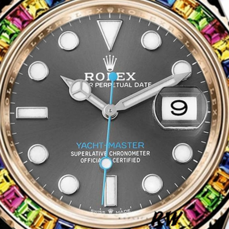 【Super Clone】Rolex Yacht-Master 116695 Black Rubber Strap Grey Dial 40MM Mens Replica Watch