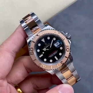 【Super Clone】Rolex Yacht-Master 126621 EverRose Gold Black Dial 40MM Mens Replica Watch