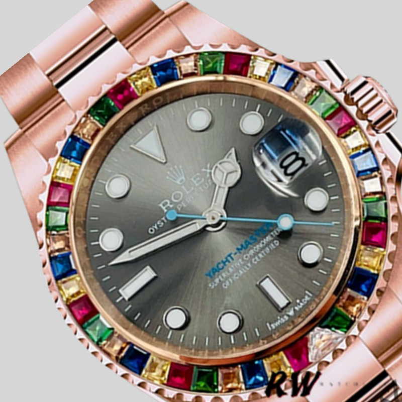 【Super Clone】Rolex Yacht-Master 116695 Everose Gold Grey Dial 40MM Mens Replica Watch