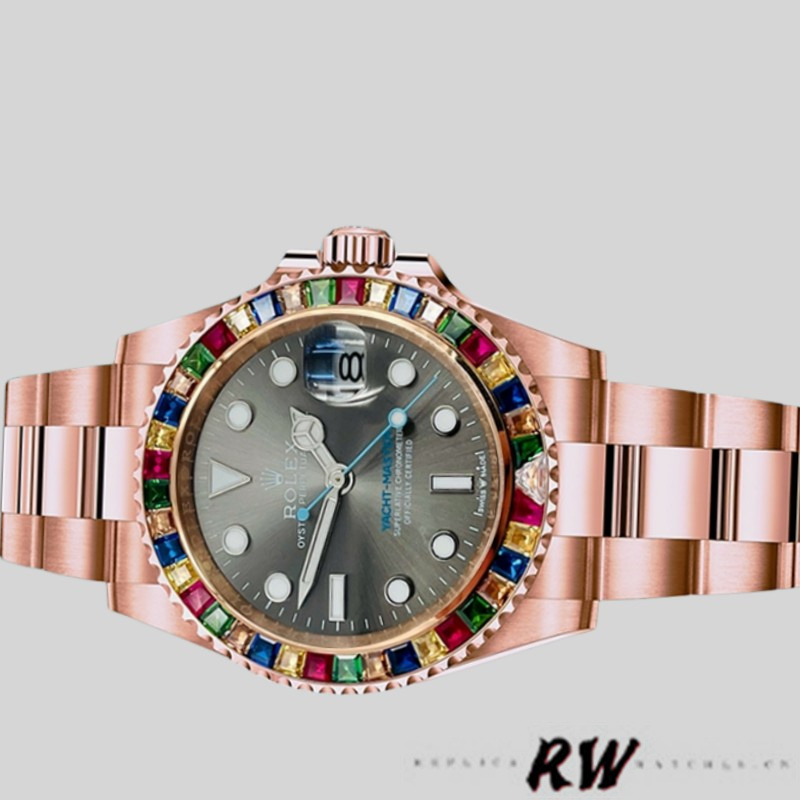 【Super Clone】Rolex Yacht-Master 116695 Everose Gold Grey Dial 40MM Mens Replica Watch