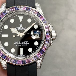 【Super Clone】Rolex Yacht Master 40 Gem Set 126679SABR 0002 Black Dial Watch