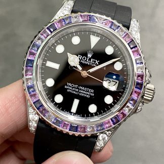 【Super Clone】Rolex Yacht Master 40 Gem Set 126679SABR 0002 Black Dial Watch