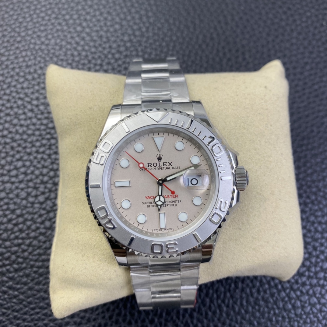 【Super Clone】Rolex Yacht-Master 116622 Stainless Steel platinum Dial 40mm Mens Replica Watch
