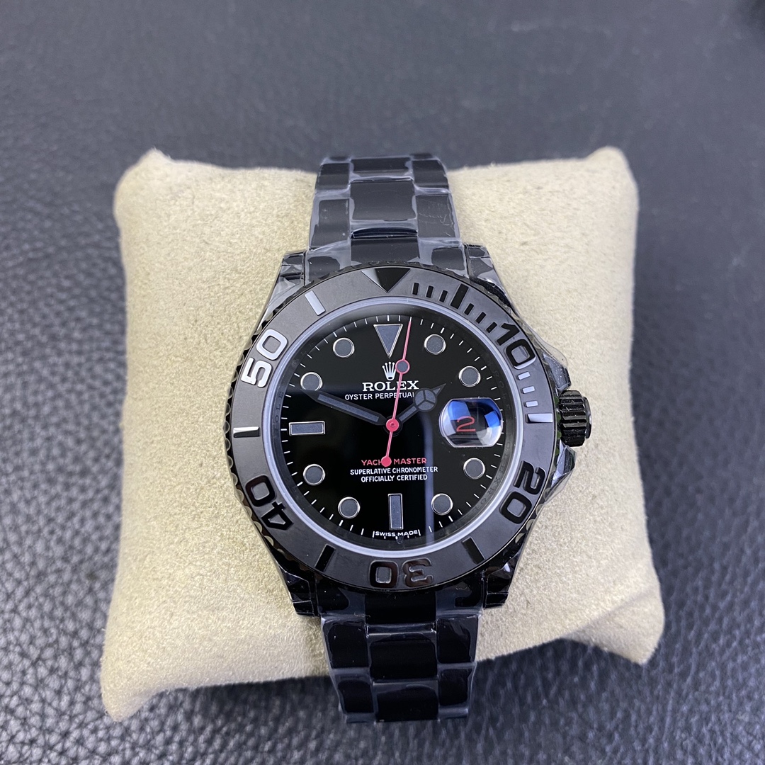 【Super Clone】Rolex Yacht Master Triple Red Titan Black 116622 40MM Men's Watch