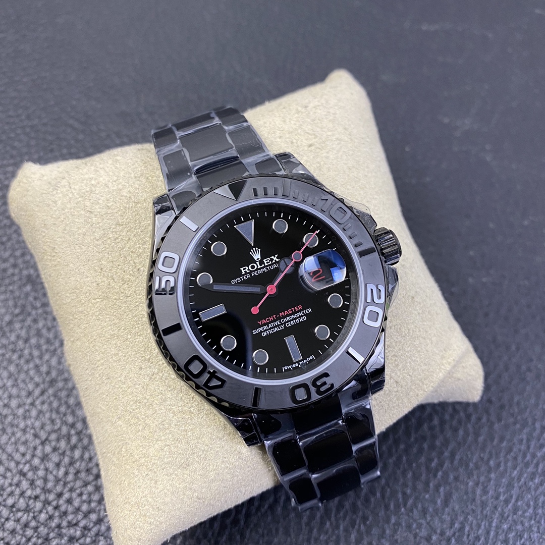 【Super Clone】Rolex Yacht Master Triple Red Titan Black 116622 40MM Men's Watch
