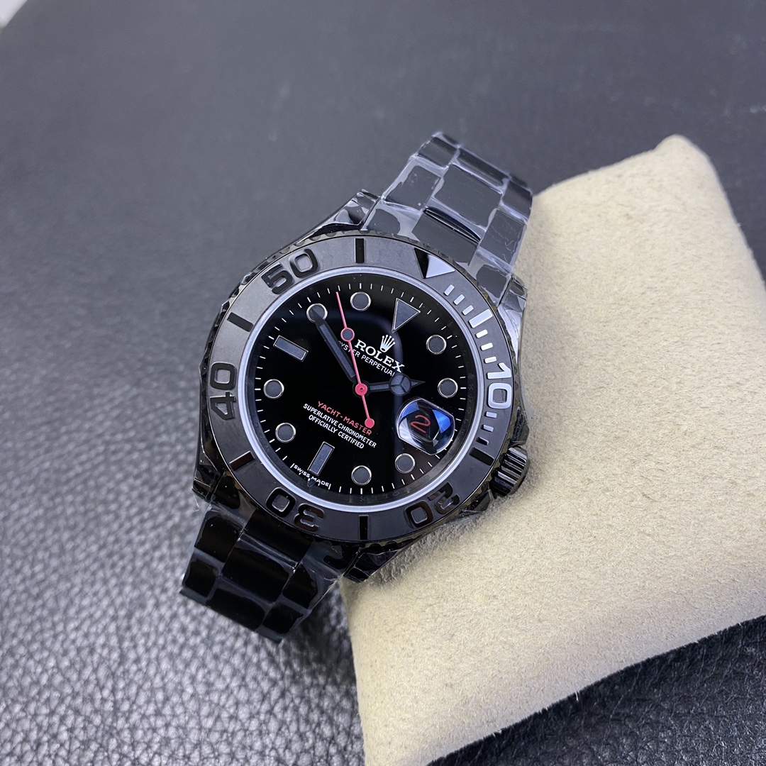 【Super Clone】Rolex Yacht Master Triple Red Titan Black 116622 40MM Men's Watch