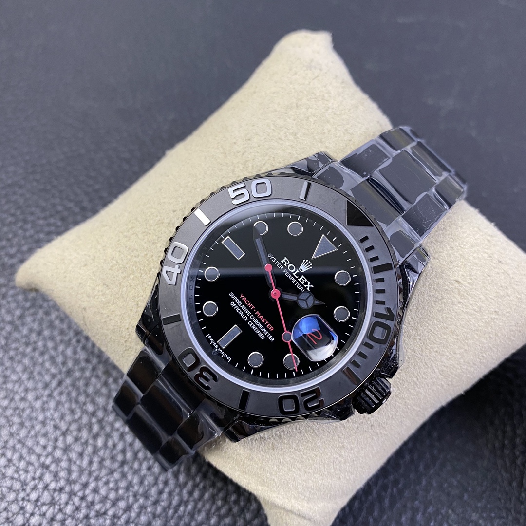 【Super Clone】Rolex Yacht Master Triple Red Titan Black 116622 40MM Men's Watch