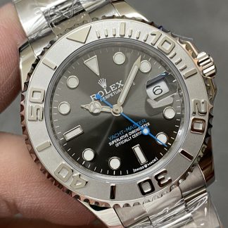 【Super Clone】Rolex Yacht-Master 37 Automatic Slate Grey Dial Platinum Bezel Steel M268622 0002 Women's Watch