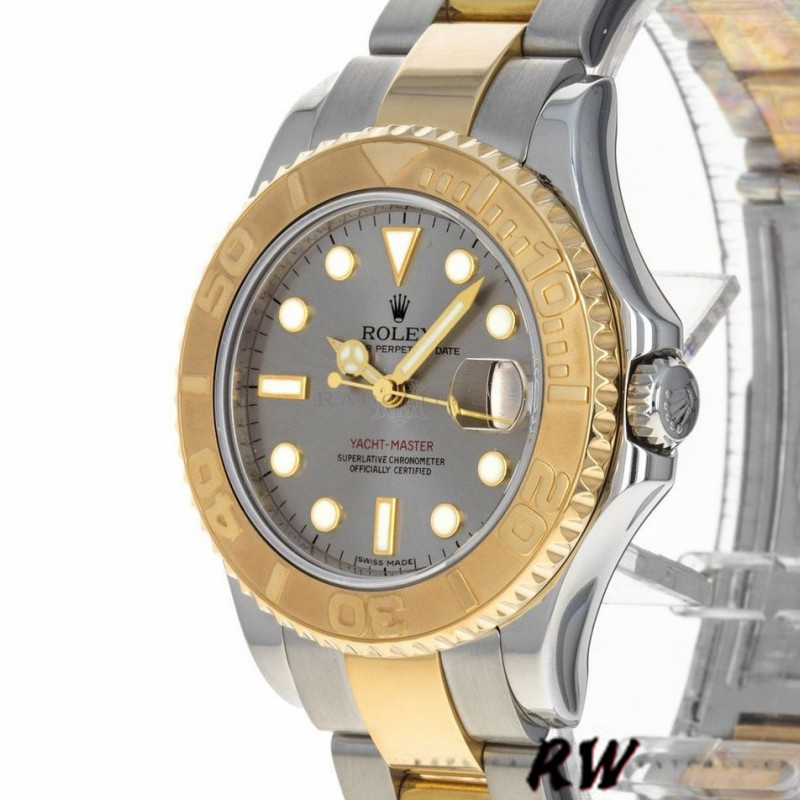 【Super Clone】Rolex Yacht-Master 168623 Steel Yellow Gold Platinum Dial 35MM Unisex Replica Watch
