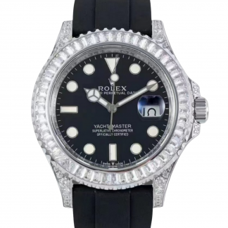 【Super Clone】Rolex Yacht Master White Gold 42mm 226679TBR Bagutte bezel Black Dial