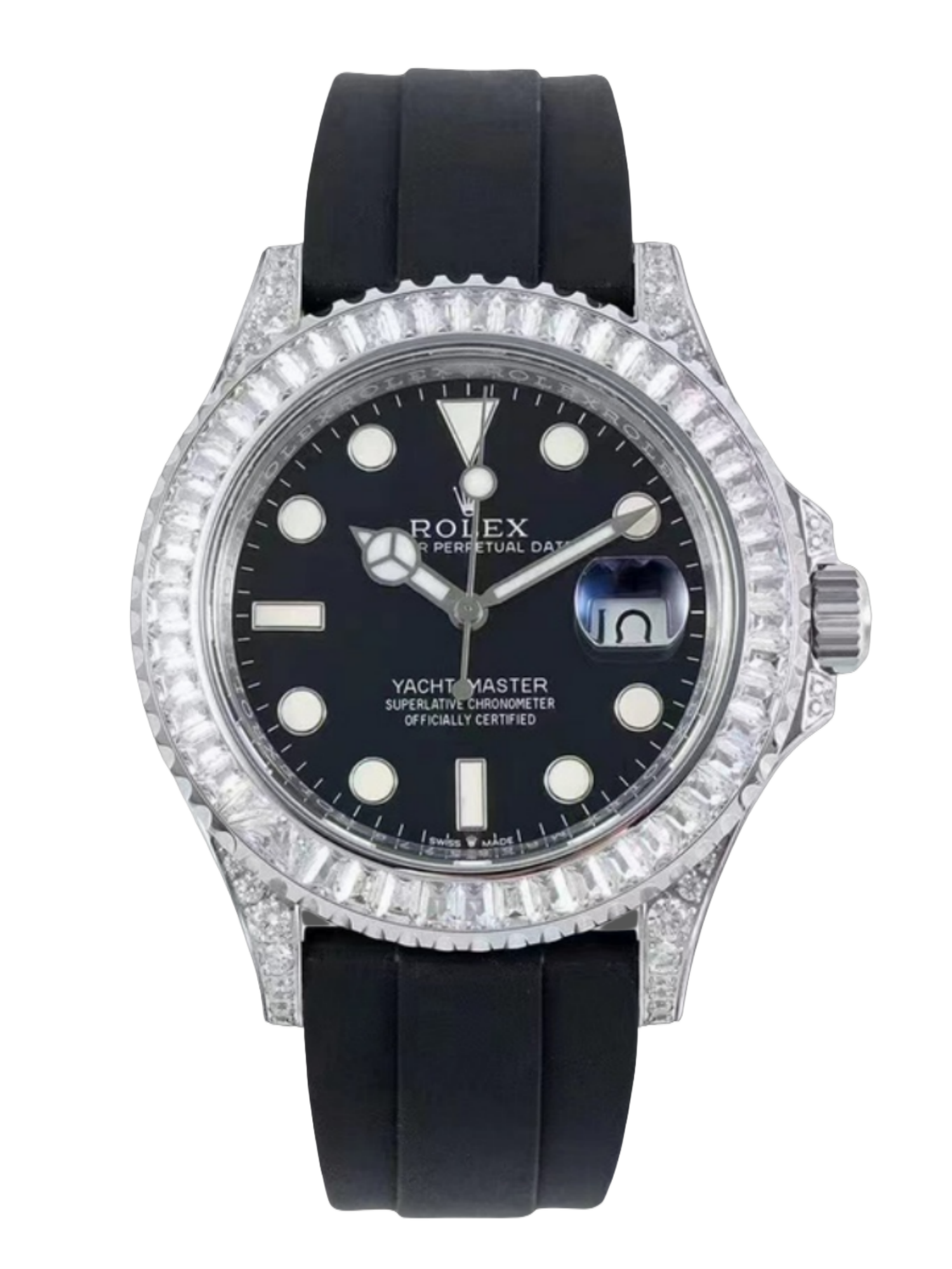 【Super Clone】Rolex Yacht Master White Gold 42mm 226679TBR Bagutte bezel Black Dial