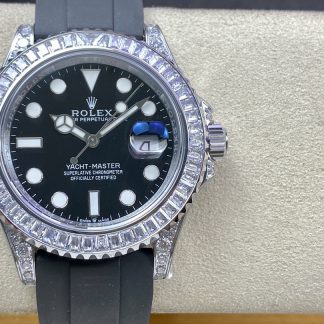 【Super Clone】Rolex Yacht Master White Gold 42mm 226679TBR Bagutte bezel Black Dial