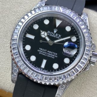 【Super Clone】Rolex Yacht Master White Gold 42mm 226679TBR Bagutte bezel Black Dial