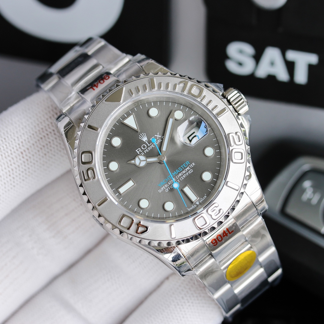 【Super Clone】Rolex Yacht-Master 116622 Stainless Steel Grey Dial 40mm Mens Replica Watch