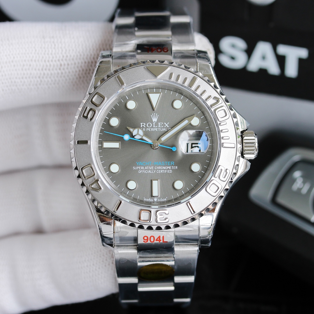 【Super Clone】Rolex Yacht-Master 116622 Stainless Steel Grey Dial 40mm Mens Replica Watch