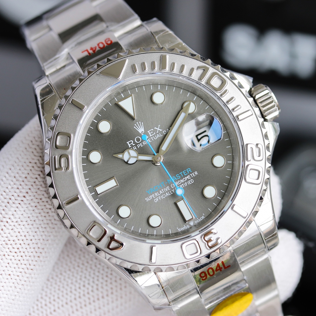 【Super Clone】Rolex Yacht-Master 116622 Stainless Steel Grey Dial 40mm Mens Replica Watch