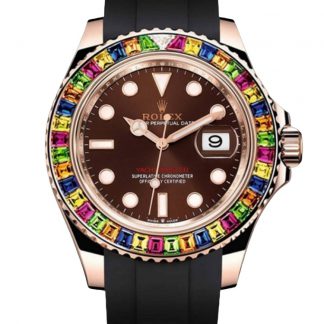 【Super Clone】Rolex Yacht-Master 116695 Black Rubber Strap Brown Dial 40MM Mens Replica Watch