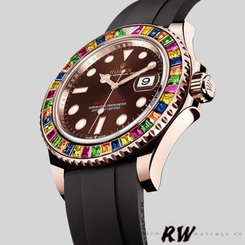 【Super Clone】Rolex Yacht-Master 116695 Black Rubber Strap Brown Dial 40MM Mens Replica Watch