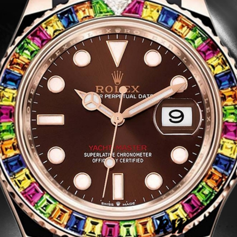 【Super Clone】Rolex Yacht-Master 116695 Black Rubber Strap Brown Dial 40MM Mens Replica Watch
