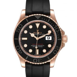 【Super Clone】Rolex Yacht-Master 116655 Everose Gold Black Dial 40mm Mens replica Watch