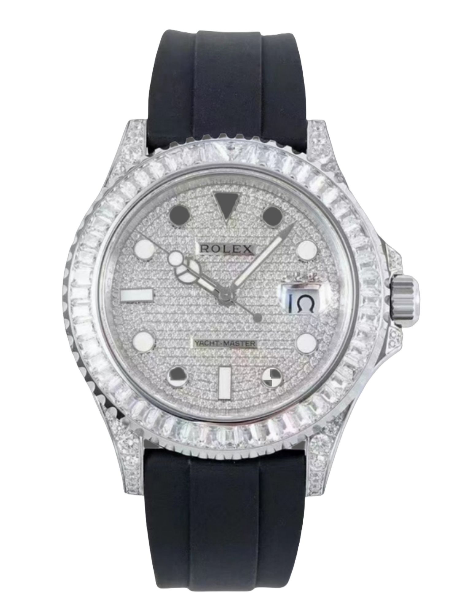 【Super Clone】Rolex Yacht Master 226679TBR White Gold 42mm Baguette Diamond Watch