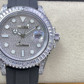 【Super Clone】Rolex Yacht Master 226679TBR White Gold 42mm Baguette Diamond Watch
