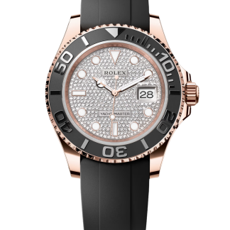 【Super Clone】Rolex Yacht-Master II 126655 Diamond Pave Dial Rose Gold 40mm Mens Replica Watch