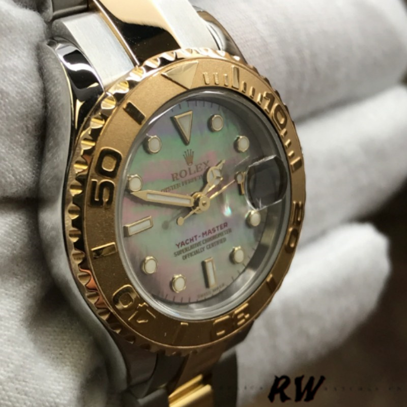 【Super Clone】Rolex Yacht-Master 169623 Steel Yellow Gold Black MOP Dial 29MM Lady Replica Watch