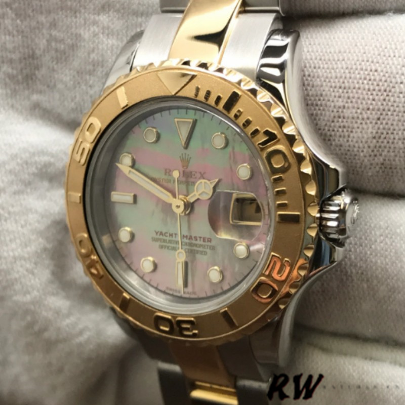 【Super Clone】Rolex Yacht-Master 169623 Steel Yellow Gold Black MOP Dial 29MM Lady Replica Watch