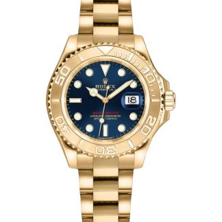 【Super Clone】Rolex Yacht-Master 169628 Yellow Gold Blue Dial 29MM Lady Replica Watch