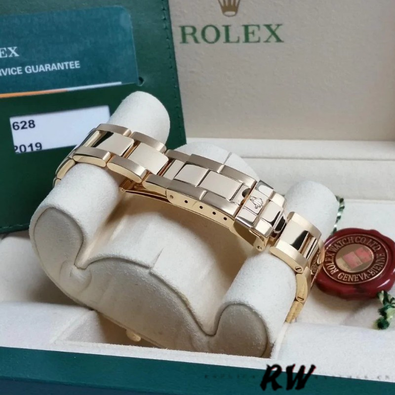 【Super Clone】Rolex Yacht-Master 169628 Yellow Gold Blue Dial 29MM Lady Replica Watch