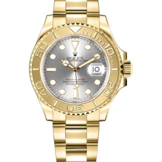 【Super Clone】Rolex Yacht-Master 169628 Yellow Gold Grey Dial 29MM Lady Replica Watch