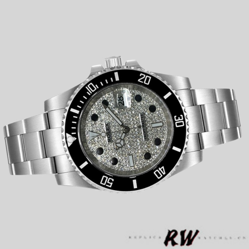 【Super Clone】Rolex Yacht-Master 116695 Stainless Steel Diamond Paved Dial 40MM Mens Replica Watch