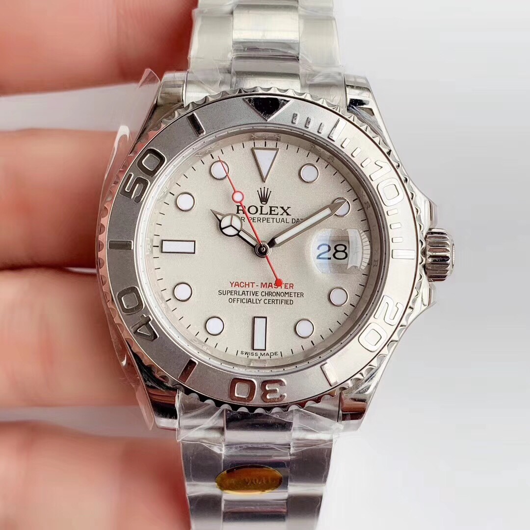 【Super Clone】Rolex Yacht Master 16622 Silver Dial 40mm Mens Replica Ratch