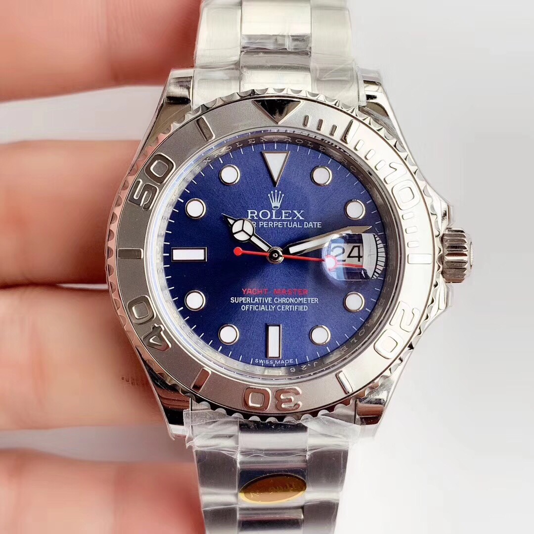 【Super Clone】Rolex Yacht-Master 126622 Platinum Bezel Blue Dial 40MM Mens Replica Watch