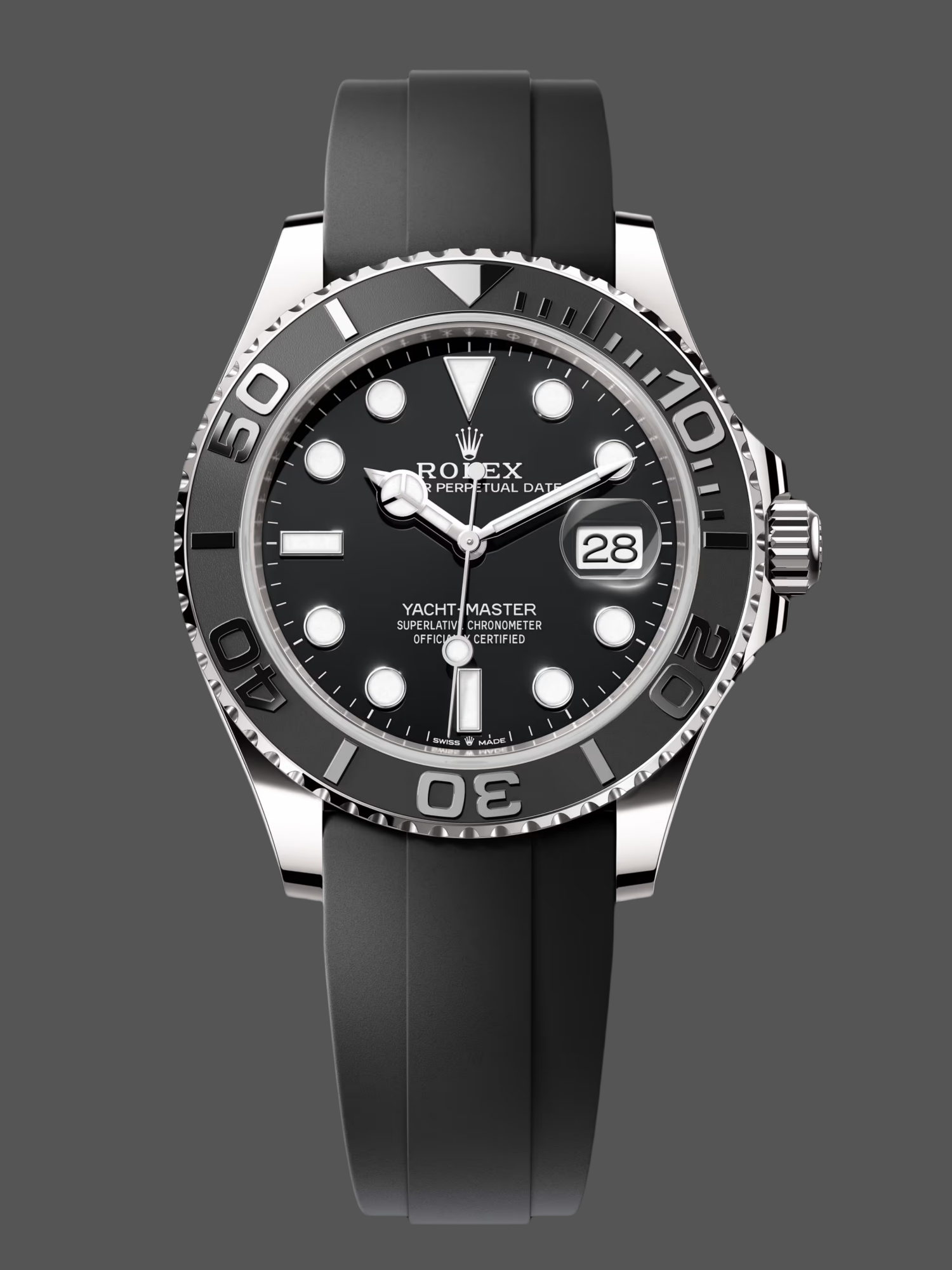 【Super Clone】Rolex Yacht-Master 226659 White Gold Black Dial 42mm Mens Replica Watch