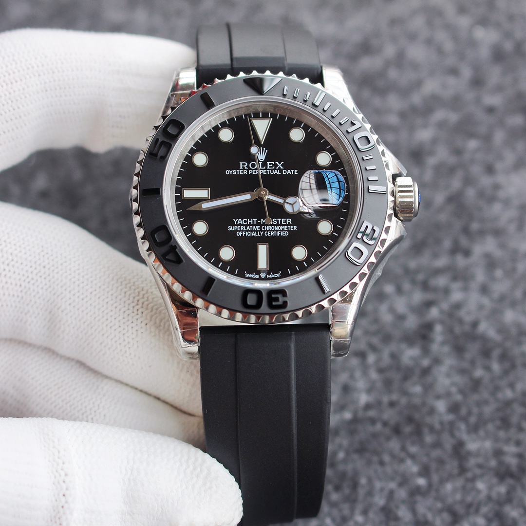 【Super Clone】Rolex Yacht-Master 226659 White Gold Black Dial 42mm Mens Replica Watch