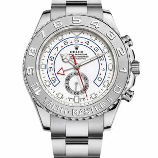 【Super Clone】Rolex Yacht Master II 116689 White Dial Platinum 44mm Mens Replica Watch