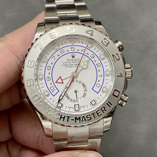 【Super Clone】Rolex Yacht Master II 116689 White Dial Platinum 44mm Mens Replica Watch