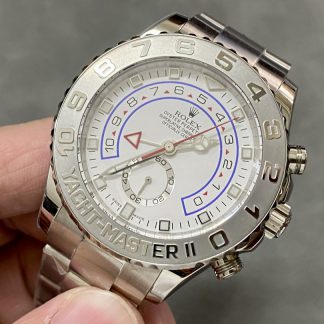【Super Clone】Rolex Yacht Master II 116689 White Dial Platinum 44mm Mens Replica Watch