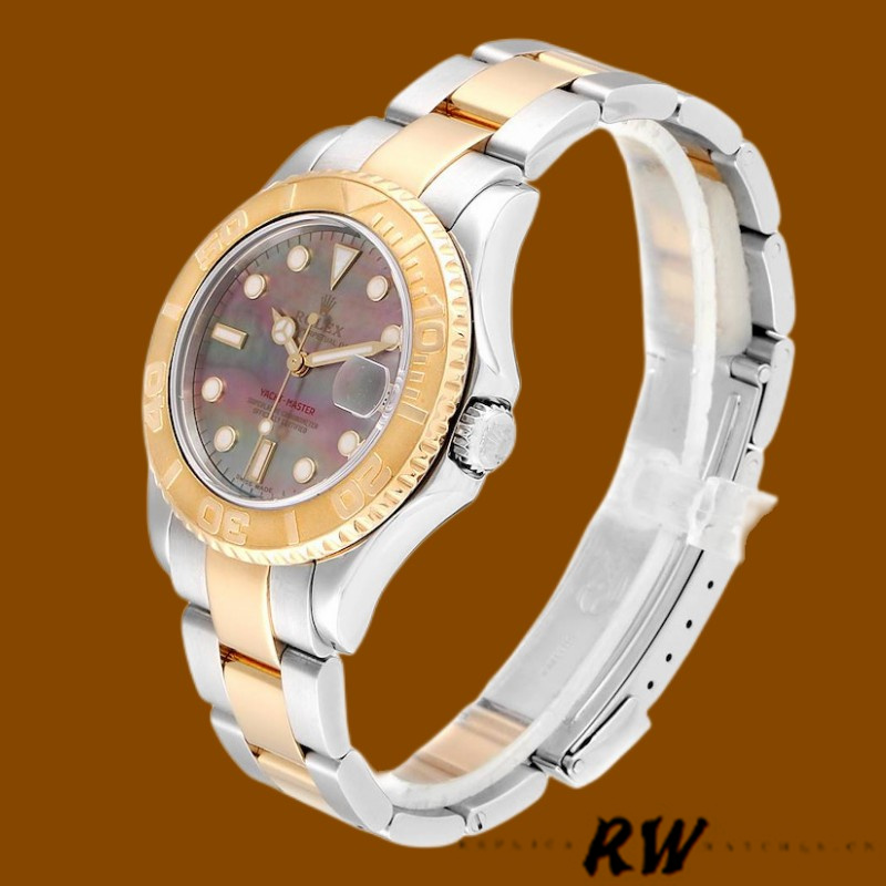 【Super Clone】Rolex Yacht-Master 168623 Steel Yellow Gold Black MOP Dial 35MM Unisex Replica Watch