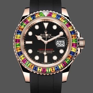 【Super Clone】Rolex Yacht-Master 116695 Black Rubber Strap Black Dial 40MM Mens Replica Watch