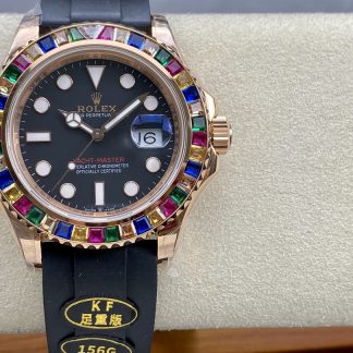 【Super Clone】Rolex Yacht-Master 116695 Black Rubber Strap Black Dial 40MM Mens Replica Watch