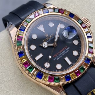 【Super Clone】Rolex Yacht-Master 116695 Black Rubber Strap Black Dial 40MM Mens Replica Watch