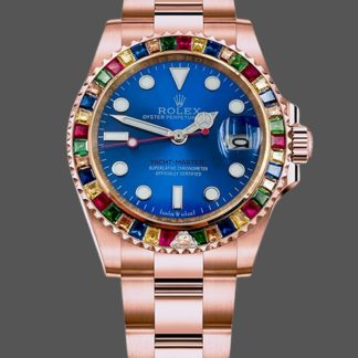 【Super Clone】Rolex Yacht-Master 116695 Everose Gold Blue Dial 40MM Mens Replica Watch