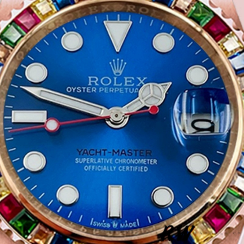 【Super Clone】Rolex Yacht-Master 116695 Everose Gold Blue Dial 40MM Mens Replica Watch