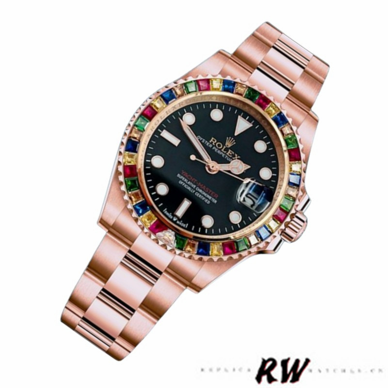 【Super Clone】Rolex Yacht-Master 116695 Everose Gold Black Dial 40MM Mens Replica Watch