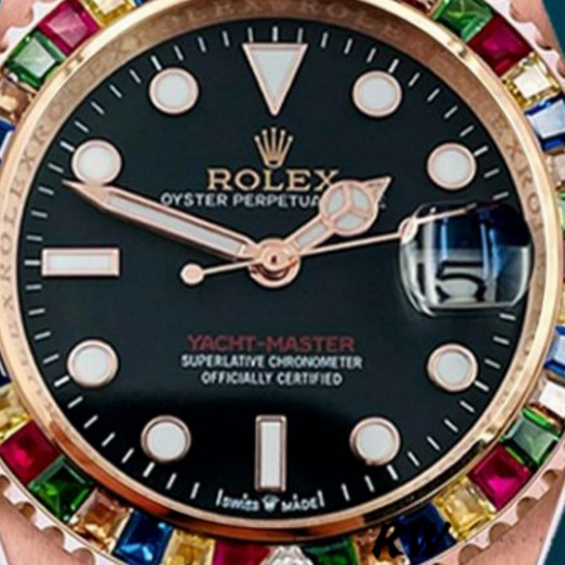 【Super Clone】Rolex Yacht-Master 116695 Everose Gold Black Dial 40MM Mens Replica Watch