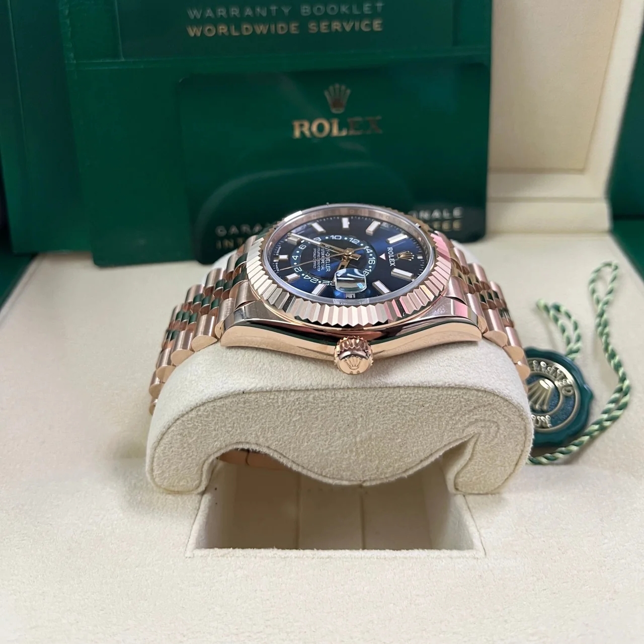 【Super Clone】RLX  Sky-Dweller 42mm Rose Gold Blue Dial Jubilee - 336935