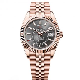 【Super Clone】RLX  Sky-Dweller 42mm Rose Gold Rhodium Dial Jubilee - 336935